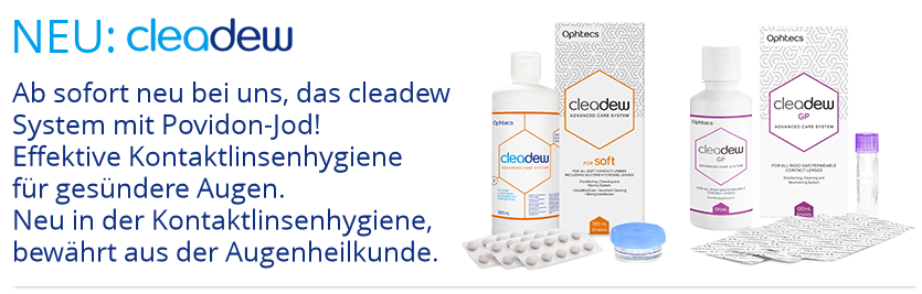 cleadew System für weiche und harte Kontaktlinsen mit Povion Jod, jetzt neu bei LinsenKontor.de